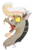 Size: 541x816 | Tagged: safe, artist:c-puff, discord, draconequus, g4, season 4, twilight's kingdom, alternate hairstyle, bust, cute, digital art, discute, happy, male, open mouth, rainbow power, rainbow power-ified, simple background, smiling, solo, transparent background