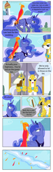 Size: 900x2886 | Tagged: safe, artist:himanuts, philomena, princess luna, phoenix, a canterlot wedding, g4, my little pony: friendship is magic, comic, magic blast, royal guard