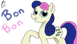 Size: 1280x730 | Tagged: safe, artist:flutteralpaca, bon bon, sweetie drops, g4, female, solo