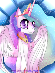 Size: 1000x1333 | Tagged: safe, artist:xitemaru, princess celestia, alicorn, pony, g4, female, looking at you, solo