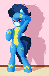 Size: 1165x1800 | Tagged: safe, artist:ookamithewolf1, high winds, g4, clothes, female, solo, uniform, wonderbolts uniform