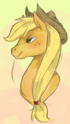 Size: 548x967 | Tagged: safe, artist:heckfucker, applejack, g4, female, portrait, solo