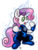 Size: 2716x3588 | Tagged: safe, artist:cynos-zilla, sweetie belle, g4, blue lantern, blue lantern corps, crossover, dc comics, female, green lantern, green lantern (comic), simple background, solo, transparent background