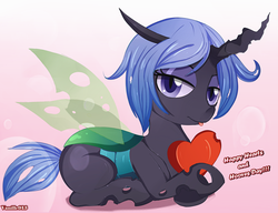 Size: 1280x985 | Tagged: safe, artist:spookyle, oc, oc only, changeling, heart, hearts and hooves day, solo