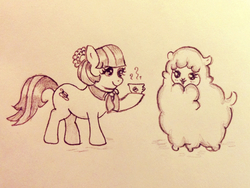 Size: 765x574 | Tagged: safe, artist:cloverkeen, coco pommel, g4, rarity takes manehattan, traditional art