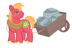 Size: 1700x1150 | Tagged: safe, artist:holly--jolly, big macintosh, earth pony, pony, g4, male, simple background, solo, stallion, transparent background, wagon