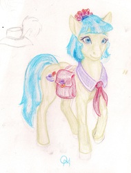 Size: 1728x2272 | Tagged: safe, artist:queensmate, coco pommel, g4, rarity takes manehattan, female, solo, traditional art