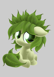 Size: 3500x5000 | Tagged: safe, artist:symbianl, oc, oc only, oc:flowertheplantponi, original species, female, filly, flower, simple background, solo