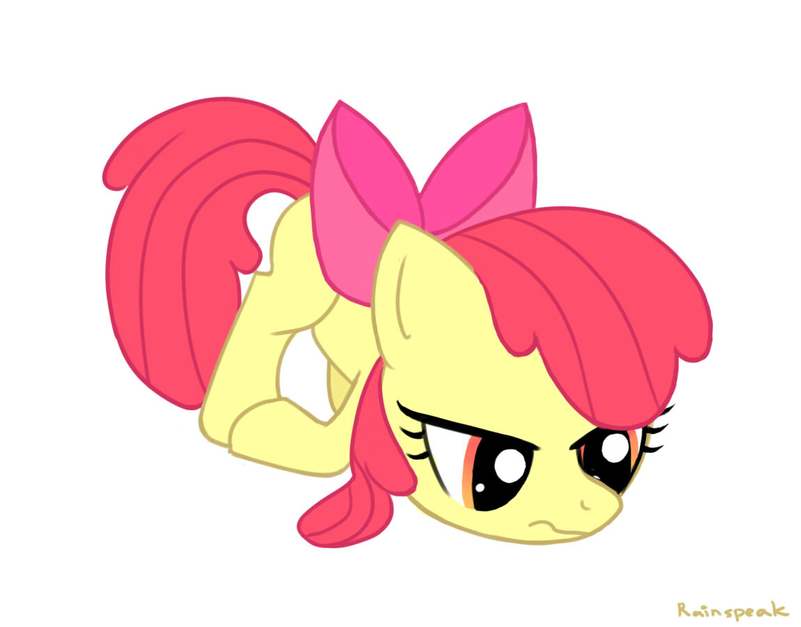 #518218 - safe, artist:rainspeak, apple bloom, g4, ass up, face down