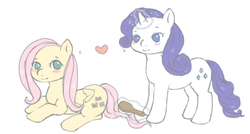 Size: 888x477 | Tagged: safe, artist:risuchan, fluttershy, rarity, g4, female, lesbian, ship:flarity, shipping