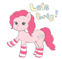 Size: 740x706 | Tagged: safe, artist:risuchan, pinkie pie, g4, clothes, female, socks, solo, striped socks