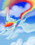 Size: 900x1165 | Tagged: safe, artist:ellamred, rainbow dash, g4, female, flying, rainbow trail, solo, trail