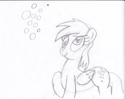 Size: 1001x798 | Tagged: safe, artist:toon-n-crossover, derpy hooves, pegasus, pony, g4, bubble, cute, cutie mark, derpy's cutie mark, doodle, female, mare, monochrome, pencil drawing, sketch, solo