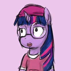 Size: 600x600 | Tagged: safe, artist:saturnspace, twilight sparkle, g4, family guy, female, glasses, male, meg griffin, solo