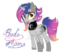 Size: 900x675 | Tagged: safe, artist:celestialess, oc, oc only, oc:shademoon, alicorn, pony, alicorn oc, crack shipping, earring, offspring, parents:oc x oc, solo