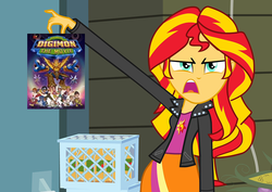 Size: 1016x720 | Tagged: safe, sunset shimmer, equestria girls, g4, digimon, digimon the movie, exploitable meme, meme, sunset is disgusted