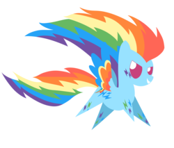 Size: 4000x3400 | Tagged: safe, artist:dragonfoorm, rainbow dash, g4, colored wings, female, multicolored wings, pointy ponies, rainbow power, rainbow wings, simple background, solo, transparent background