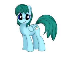Size: 2000x2000 | Tagged: safe, artist:trickyhook, oc, oc only, oc:windy sunshine, pegasus, folded wings, looking at you, open mouth, open smile, pegasus oc, simple background, smiling, solo, tail, transparent background, wings