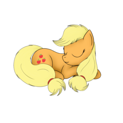 Size: 1500x1500 | Tagged: safe, artist:trickyhook, applejack, g4, female, simple background, sleeping, solo