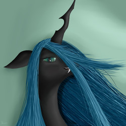 Size: 1400x1400 | Tagged: dead source, safe, artist:ravirr94, queen chrysalis, changeling, changeling queen, g4, female, solo