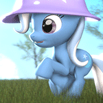 Size: 150x150 | Tagged: safe, artist:argodaemon, trixie, pony, unicorn, g4, 3d, animated, cute, diabetes, diatrixes, female, filly, filly trixie, grass, lowres, mare, open mouth, running, smiling, solo, source filmmaker, younger