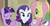 Size: 1600x830 | Tagged: safe, screencap, fluttershy, rarity, spike, twilight sparkle, alicorn, pony, g4, my little pony: friendship is magic, rarity takes manehattan, bored, female, lip bite, mare, meme, russian, twilight sparkle (alicorn), youtube caption