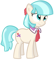 Size: 1762x1962 | Tagged: safe, artist:furrgroup, coco pommel, earth pony, pony, g4, cute, female, frown, simple background, solo