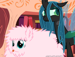 Size: 650x500 | Tagged: safe, artist:mixermike622, queen chrysalis, oc, oc:fluffle puff, g4