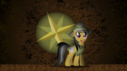 Size: 1920x1080 | Tagged: safe, artist:ewized, daring do, g4, bandage, cutie mark, dark, female, solo, vector, wallpaper