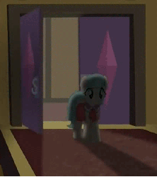 Size: 500x561 | Tagged: safe, screencap, coco pommel, rarity takes manehattan, animated, door, female, solo