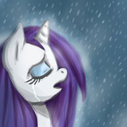 Size: 894x894 | Tagged: safe, artist:inumocchi, rarity, g4, crying, female, solo, wet