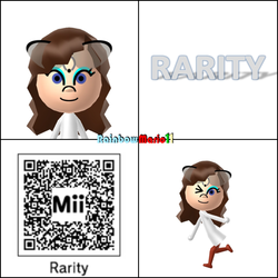 Size: 600x600 | Tagged: safe, artist:rainbowmario11, rarity, human, g4, 3ds, barely pony related, humanized, mii, qr code, wii u