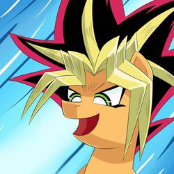 Size: 555x555 | Tagged: safe, pony, king of gets, ponified, solo, yu-gi-oh!