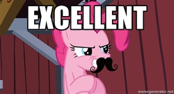 Size: 500x270 | Tagged: safe, pinkie pie, g4, female, image macro, male, moustache, solo, the simpsons