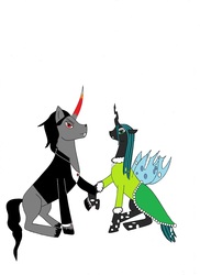 Size: 1700x2338 | Tagged: safe, king sombra, queen chrysalis, g4, 1000 hours in ms paint, ms paint