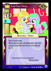 Size: 869x1213 | Tagged: safe, enterplay, aura (g4), noi, earth pony, pony, g4, my little pony collectible card game, premiere, ccg, female, filly, foal, foal free press, tail