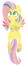 Size: 1048x2480 | Tagged: safe, artist:january3rd, fluttershy, pegasus, pony, g4, season 4, blushing, female, mare, rainbow power, simple background, solo, transparent background