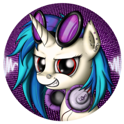 Size: 1000x1000 | Tagged: safe, artist:neko-me, dj pon-3, vinyl scratch, g4, female, headphones, piercing, solo