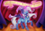 Size: 950x672 | Tagged: safe, artist:kaceymeg, trixie, pony, unicorn, g4, female, magic, mare, old banner, solo, stage