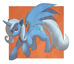 Size: 1280x1111 | Tagged: safe, artist:dennelx3, trixie, alicorn, bat pony, pony, g4, alicorn amulet, female, race swap, solo