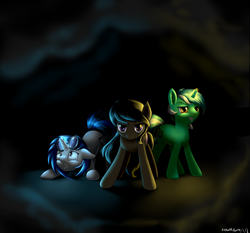 Size: 3300x3072 | Tagged: safe, artist:renatethepony, dj pon-3, lyra heartstrings, octavia melody, vinyl scratch, g4, dy