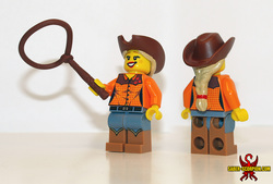 Size: 1200x812 | Tagged: safe, artist:saber-scorpion, applejack, human, g4, customized toy, humanized, irl, lasso, lego, minifig, photo, rope