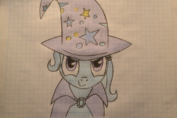 Size: 1024x682 | Tagged: safe, artist:ghostofwar909, trixie, pony, unicorn, g4, female, mare, solo, traditional art