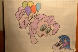 Size: 1024x683 | Tagged: safe, artist:ghostofwar909, pinkie pie, twilight sparkle, g4, traditional art