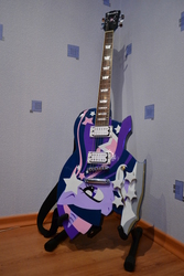 Size: 3072x4608 | Tagged: safe, artist:ghostofwar909, twilight sparkle, g4, customized toy, electric guitar, guitar, irl, musical instrument, photo