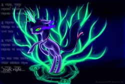 Size: 1748x1181 | Tagged: safe, artist:annalena250199, twilight sparkle, pony, g4, corrupted, dark magic, female, magic, mare, solo, sombra eyes