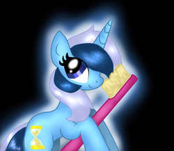 Size: 1890x1640 | Tagged: safe, artist:starluzbrony, minuette, pony, unicorn, g4, female, mare, solo, toothbrush