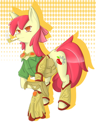 Size: 700x900 | Tagged: safe, artist:hannia-san, apple bloom, earth pony, pony, g4, female, mare, older, pipe, solo