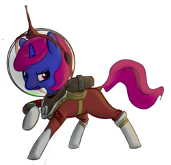 Size: 1158x1114 | Tagged: safe, artist:taffy, oc, oc only, fallout equestria, fallout equestria: pink eyes, solo, space captain andromeda, spacesuit