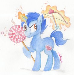 Size: 1024x1042 | Tagged: safe, artist:stepandy, oc, oc only, pony, unicorn, lollipop, magic, male, solo, stallion